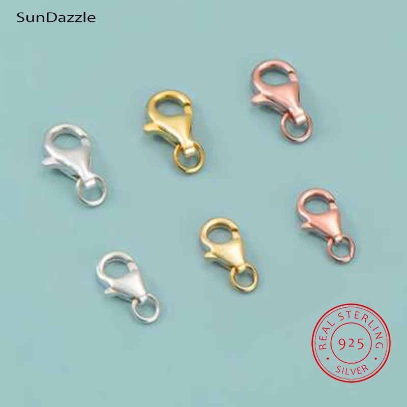 Lobster Clasp Silver - 2 قطعة حقيقية حقيقية نقية الصلبة