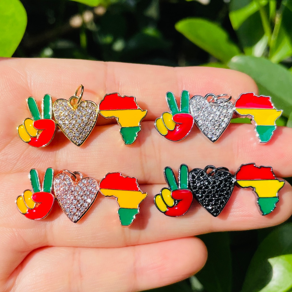 Jewelry Making History - 5 قطعة زركونيا تمهيد المينا السلام