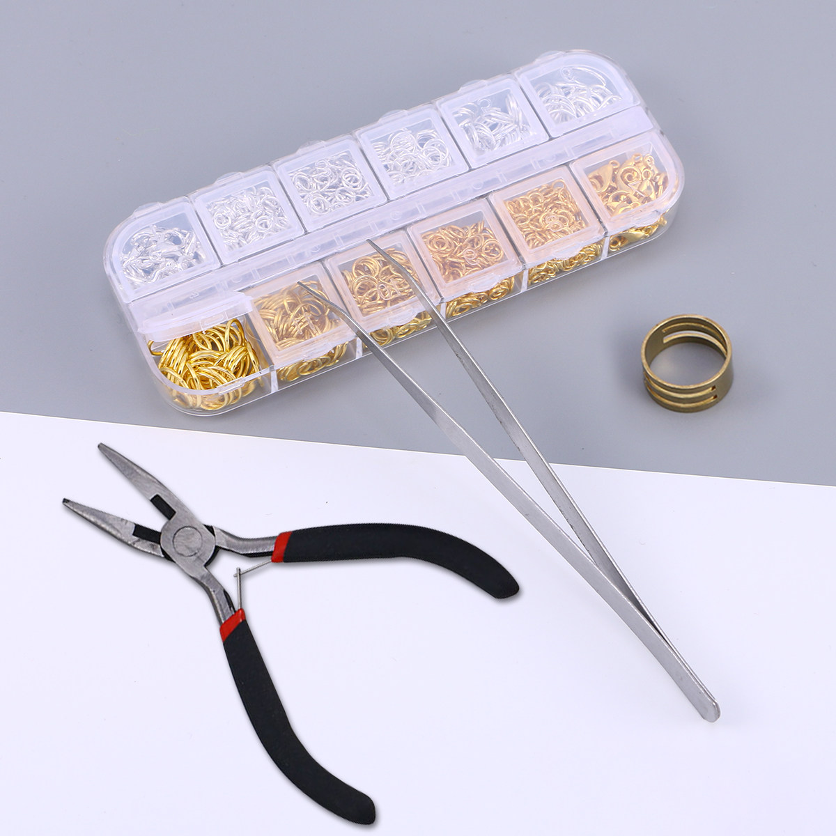 Lobster Clasp Silver - مجموعة إكسسوارات مجوهرات 1200 قطعة، حلقات